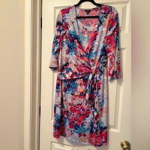 George, size XL, multicolor faux wrap dress